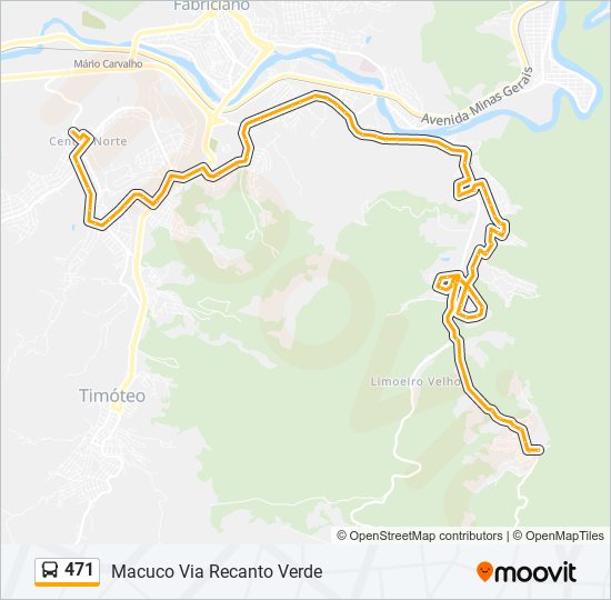 Mapa de 471 de autobús