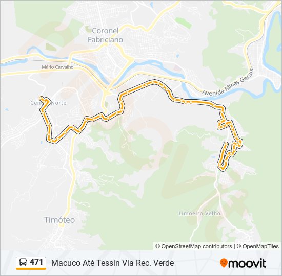 Mapa de 471 de autobús