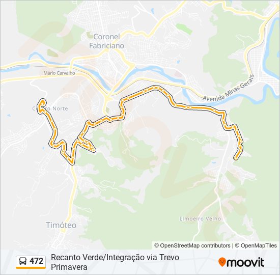 Mapa de 472 de autobús