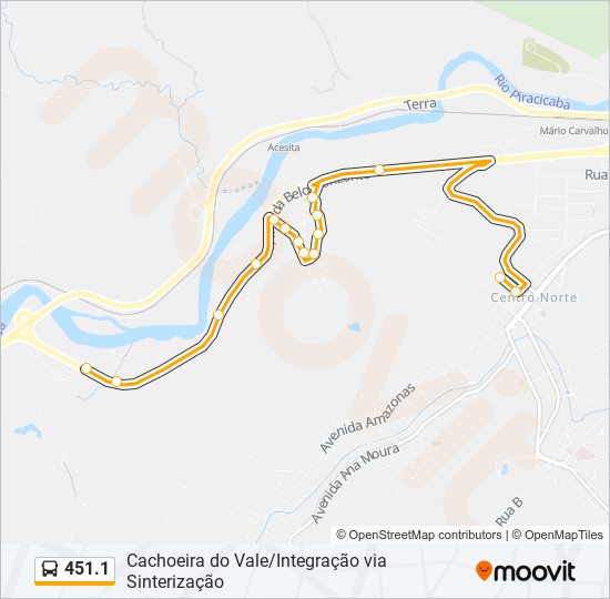 Mapa de 451.1 de autobús