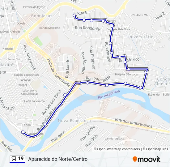 19 Bus Line Map