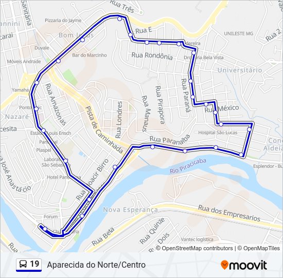19 Bus Line Map