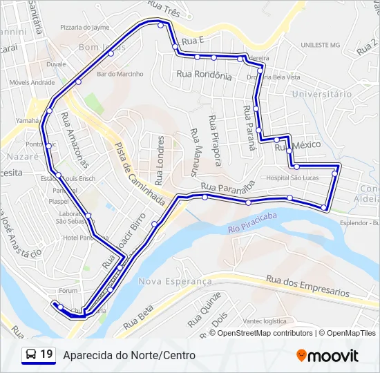 19 Bus Line Map