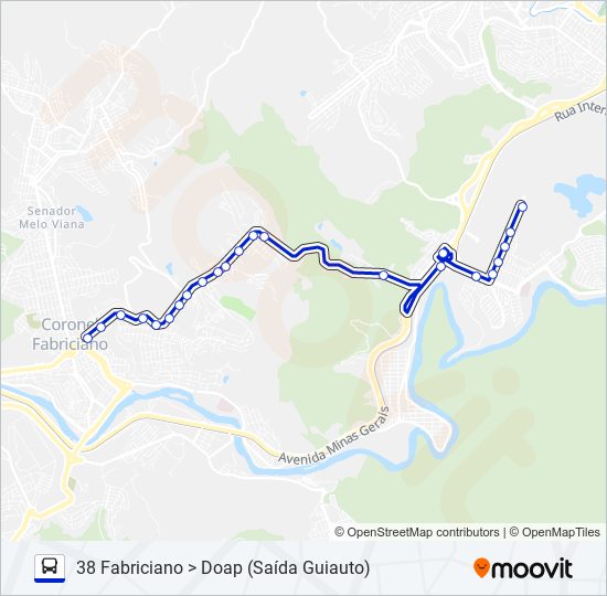 Linea Univale 3179 Horarios Paradas Y Mapas 38 Fabriciano Doap Saida Guiauto