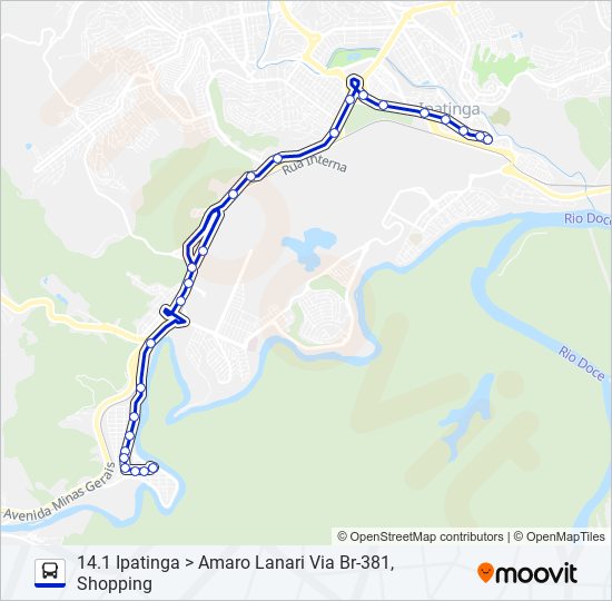 Mapa de UNIVALE 3181 de autobús