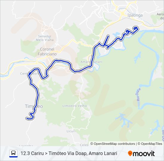 UNIVALE 3182 Bus Line Map