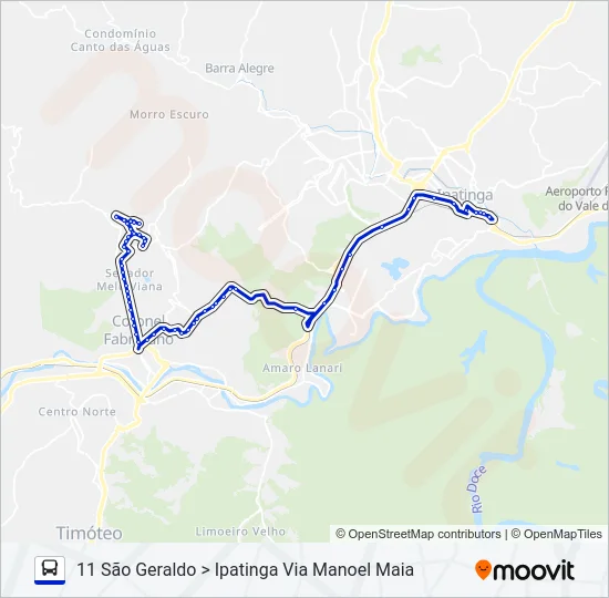 UNIVALE 3182F Bus Line Map