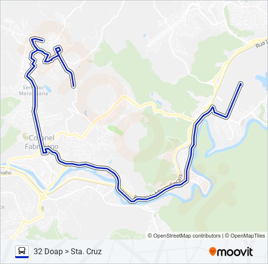 Mapa da linha UNIVALE 3182F de ônibus