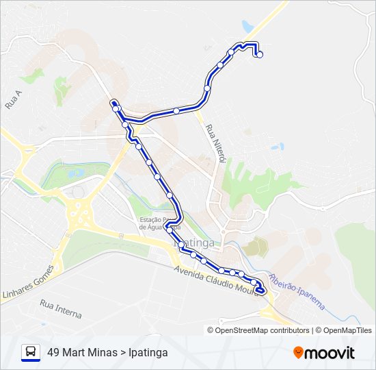 Mapa de UNIVALE 3021-1 de autobús