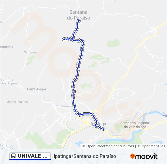 Mapa de UNIVALE 3021-1 de autobús