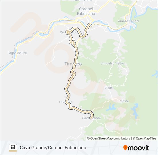 Mapa da linha SÃO ROQUE 3637-3 de ônibus