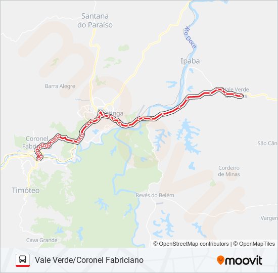 Mapa de RIODOCE 3610-4 de autobús