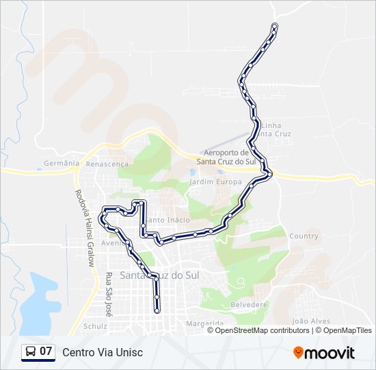 Mapa da linha 07 de ônibus