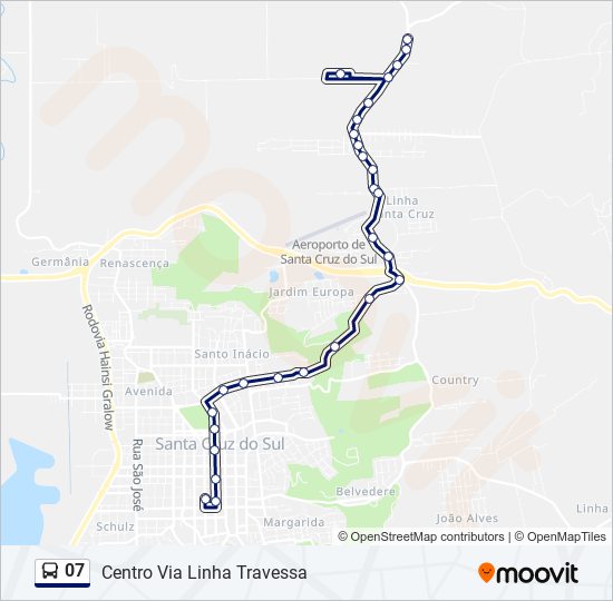 Mapa da linha 07 de ônibus