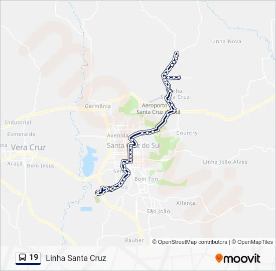 19 Bus Line Map