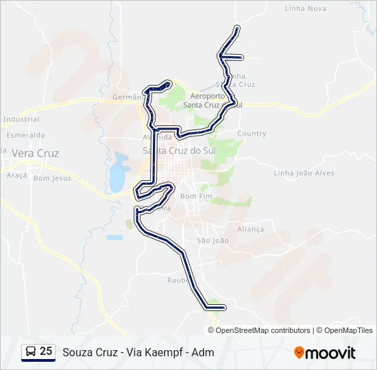 25 Bus Line Map