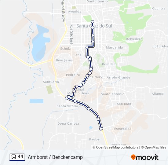 44 bus Line Map