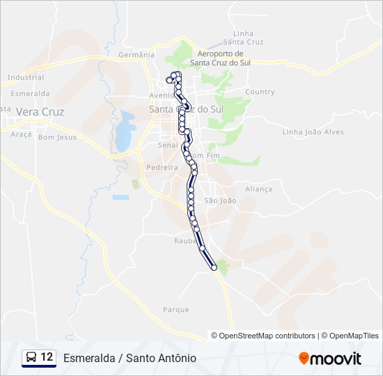 Mapa de 12 de autobús