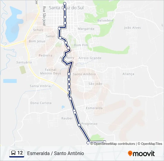 12 Bus Line Map