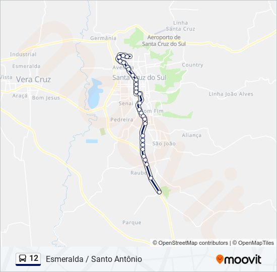 Mapa de 12 de autobús