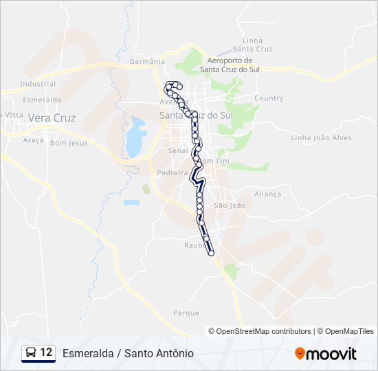 Mapa de 12 de autobús