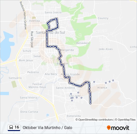 16 Bus Line Map