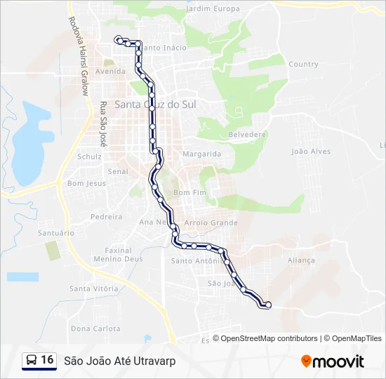 16 Bus Line Map