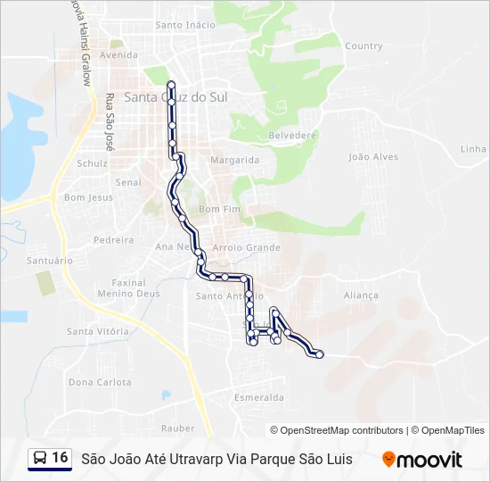 16 Bus Line Map