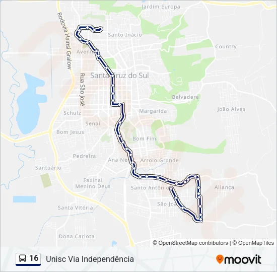 16 Bus Line Map