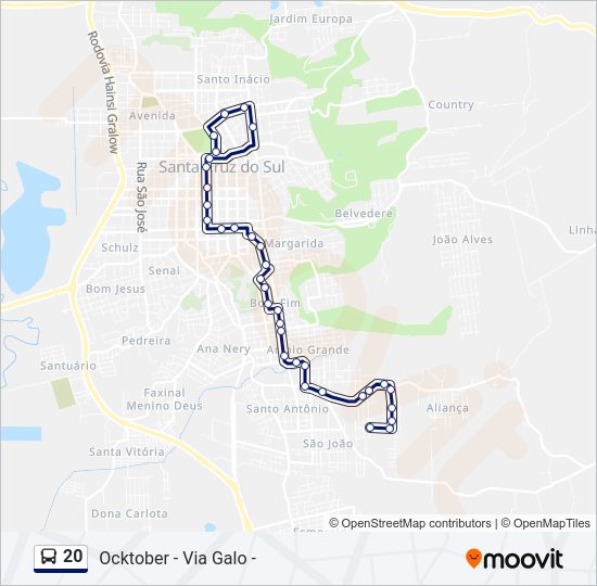 Mapa de 20 de autobús