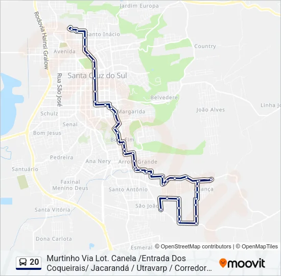20 Bus Line Map