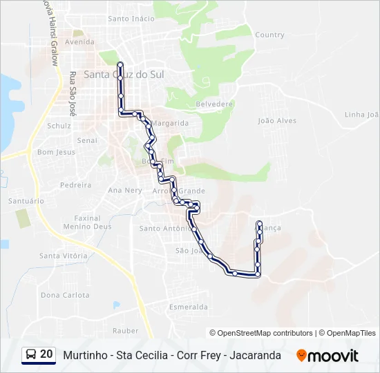 20 Bus Line Map