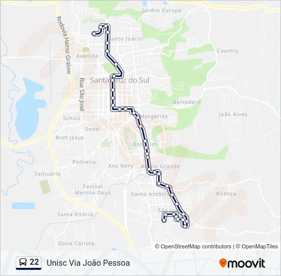 22 Bus Line Map
