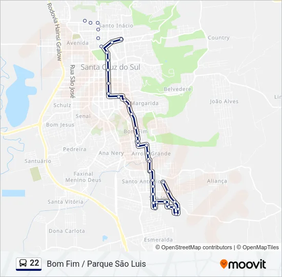 22 Bus Line Map