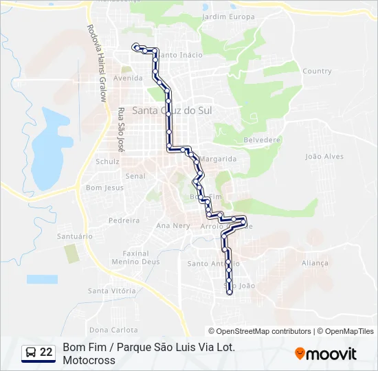 22 Bus Line Map