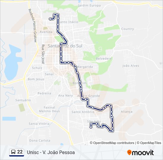 Mapa de 22 de autobús