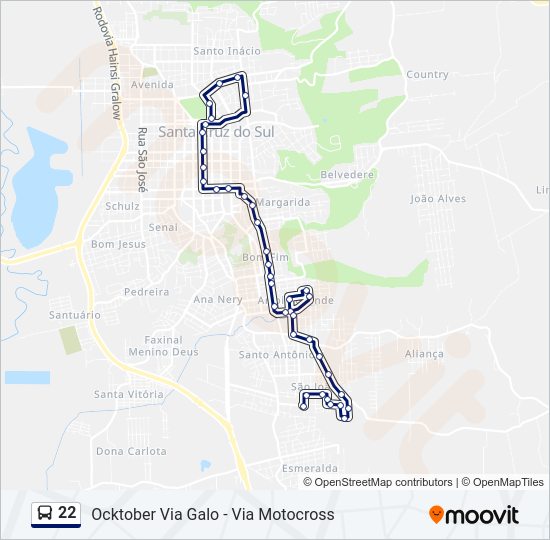 22 bus Line Map