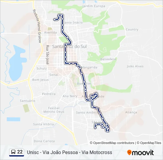 22 Bus Line Map
