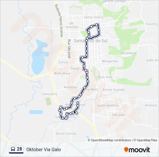 28 Bus Line Map