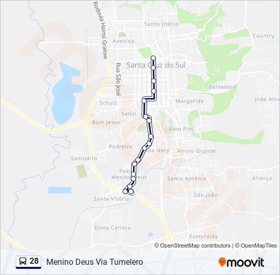 28 bus Line Map