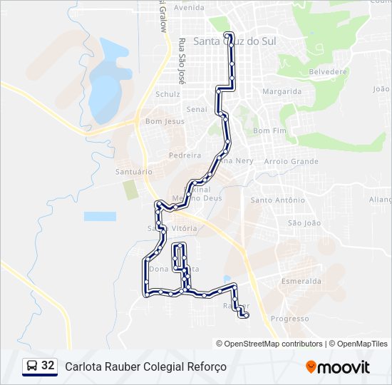 Mapa da linha 32 de ônibus