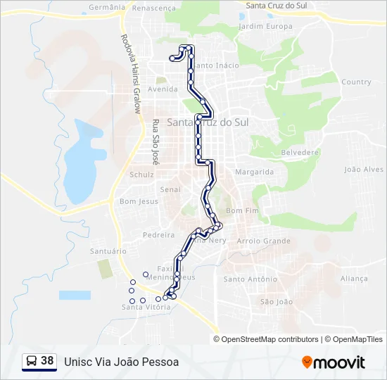 38 Bus Line Map