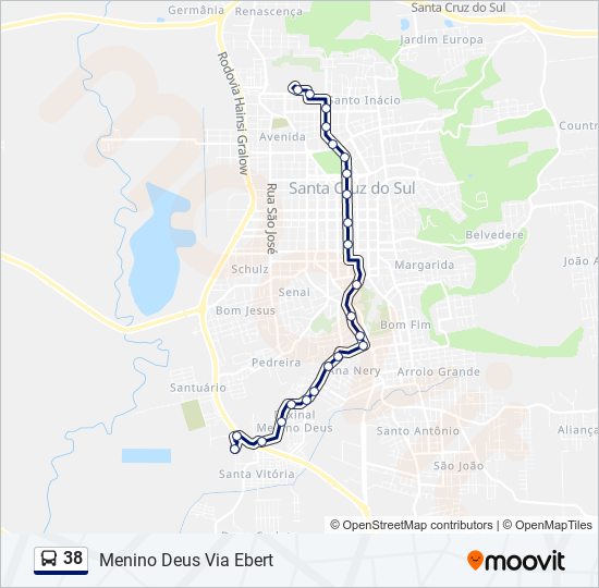 Rota da linha 38a: horários, paradas e mapas - Terminal (Atualizado)