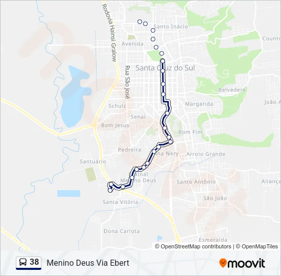38 Bus Line Map