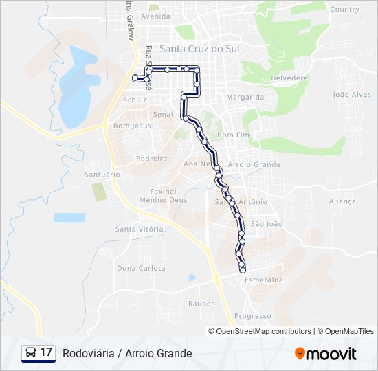 17 bus Line Map