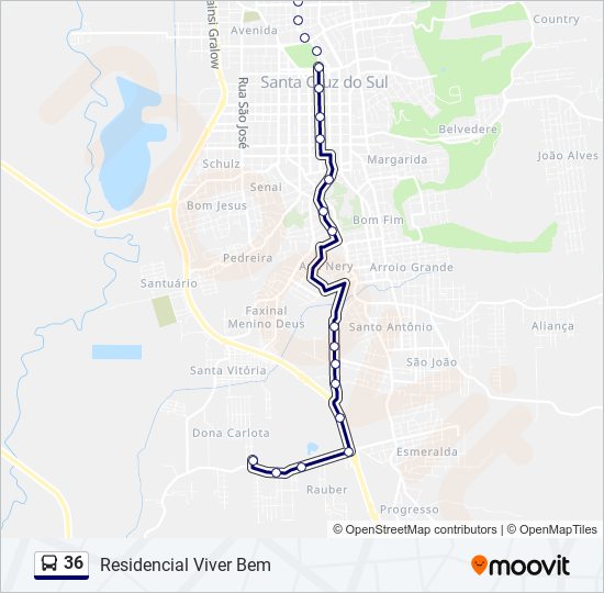 Mapa de 36 de autobús