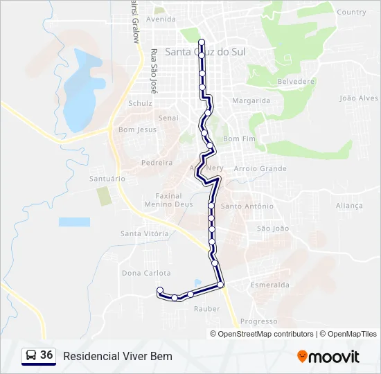 36 Bus Line Map