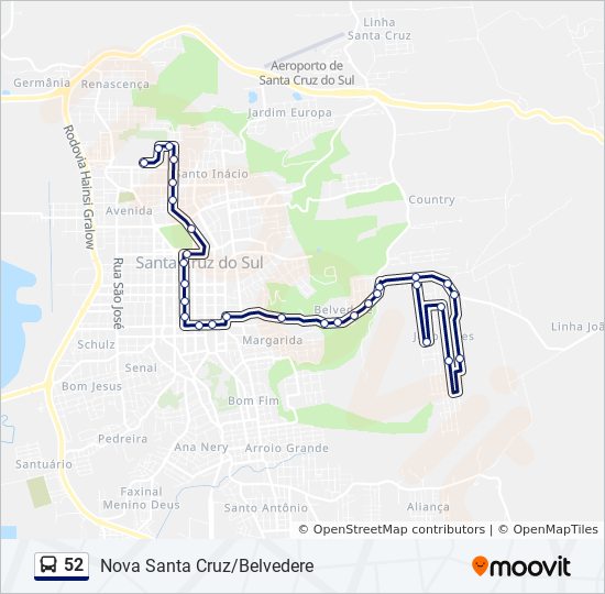 52 bus Line Map