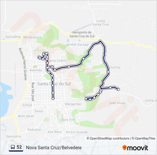 Mapa de 52 de autobús