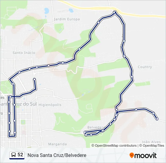 52 Bus Line Map